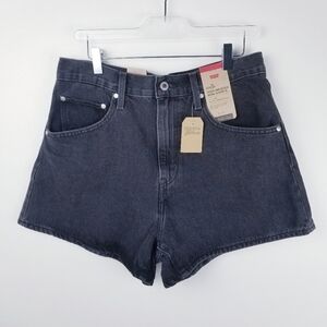 Levi's SilverTab A3701000 High-Waisted Mom Shorts Black NWT size 31